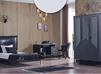 Kleiderschrank Schrank Möbel Schlafzimmer Schränke Holz Loft Einrichtung Schwarz